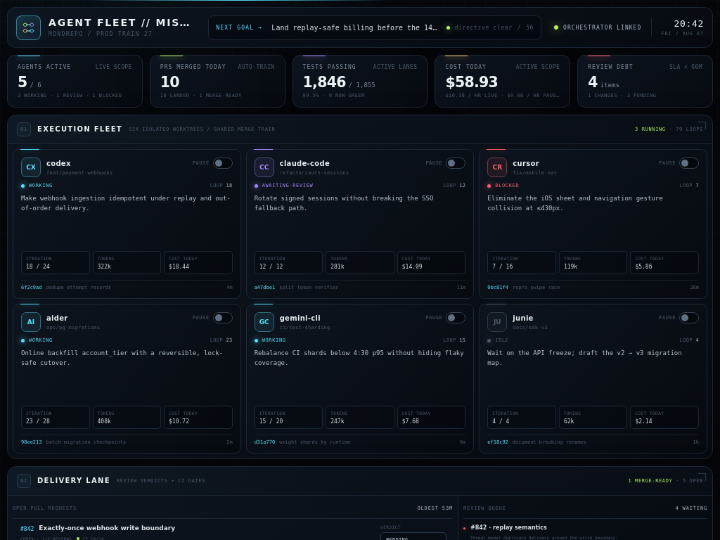 Agent Fleet // Mission Control — page preview