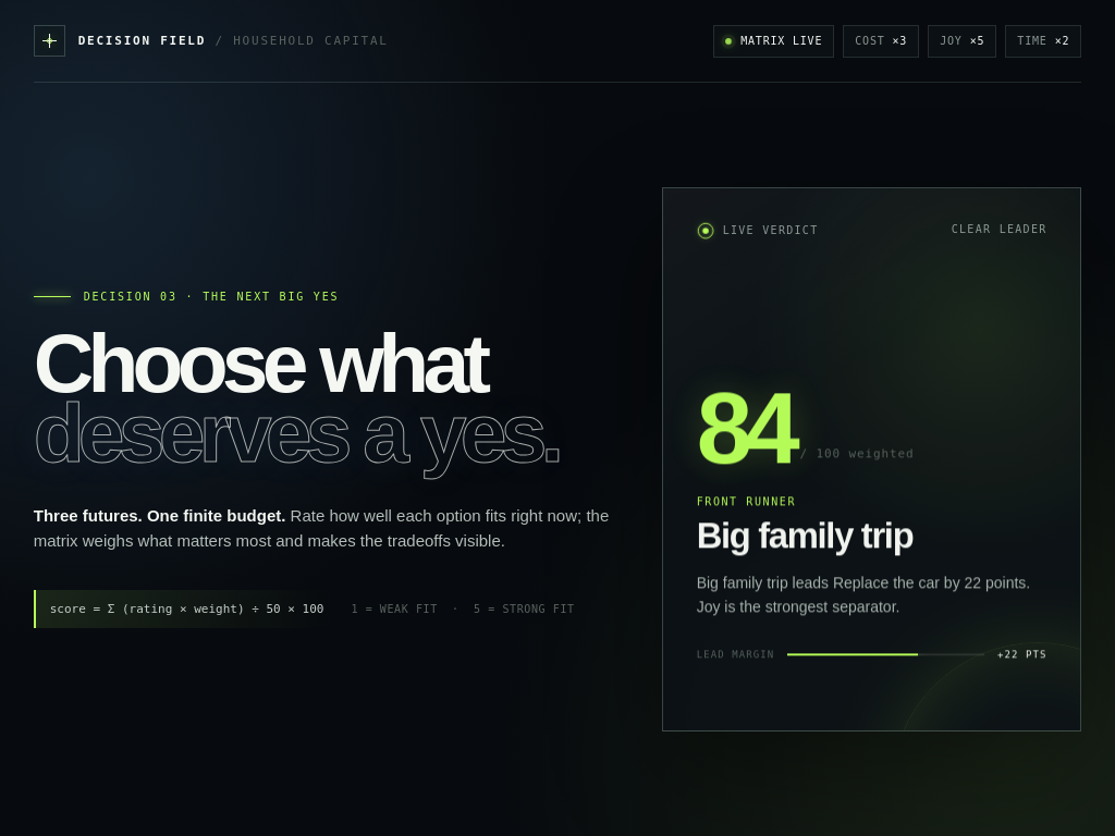 Decision Matrix — page preview