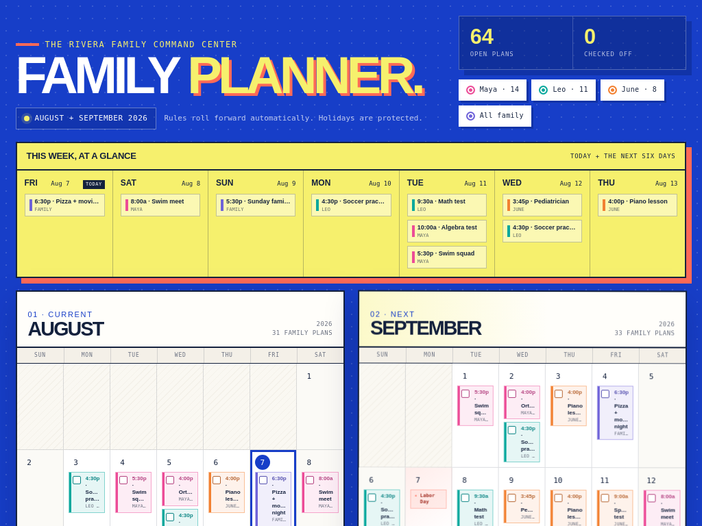 Family Planner Calendar — page preview